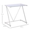 Mesa Escritorio De Vidrio Templado Metal Homcom 80x50x75 Cm-blanco