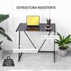 Mesa Escritorio De Vidrio Templado Metal Homcom 80x50x75 Cm-negro