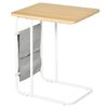 Mesa Auxiliar De Metal Melamina De Madera Homcom 37x48x55,8 Cm-roble