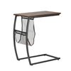 Mesa Auxiliar De Metal Melamina Homcom 53x35x64,5 Cm-marrón Rústico