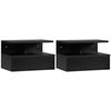 Set De 2 Mesitas De Noche De Madera Homcom 35x32x22,5 Cm - Negro