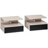 Set De 2 Mesitas De Noche De Madera Homcom 35x32x22,5 Cm - Roble