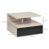 Set De 2 Mesitas De Noche De Madera Homcom 35x32x22,5 Cm - Roble