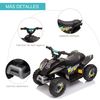 Quad Eléctrico Para Niños De Con Batería 6v Negro Homcom