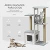 Árbol Para Gatos De Aglomerado Yute Felpa 67x38,5x114 Cm-pawhut.gris