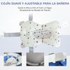 Bañera Plegable Para Bebé 35 L Con Tapón Y Cojín Azul Homcom