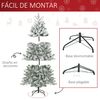 Árbol De Navidad De Metal Pvc Pe Homcom Ø90x150 Cm-blanco Y Verde