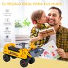 Tractor Sin Pedales Para Niños Con Pala Excavadora Amarillo Homcom
