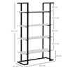 Estantería De 4 Niveles De Mdf Metal Homcom 92x35x152 Cm-negro Blanco