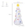 Árbol De Navidad Inflable Luz De Poliéster Homcom 67x61x158 Cm-blanco