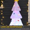 Árbol De Navidad Inflable Luz De Poliéster Homcom 60x51x122 Cm-blanco