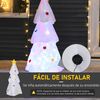 Árbol De Navidad Inflable Luz De Poliéster Homcom 60x51x122 Cm-blanco