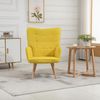 Butaca De Salón De Lino Espuma Madera Homcom 71x76x101 Cm-amarillo