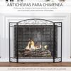 Salvachispas Plegable Para Chimenea De Metal Homcom 105x80,5 Cm-negro