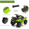 Quad Eléctrico 6v Para Niños De +18m Velocidad De 2 Km/h Verde Homcom