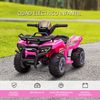 Quad Eléctrico 6v Para Niños De +18m Velocidad De 2 Km/h Rosa Homcom