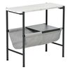 Mesa Auxiliar De Metal Melamina Tela Homcom 60x28x53 Cm-multicolor