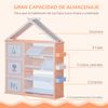 Estantería Infantil Juguetes Con Gran Almacenamiento Naranja Homcom