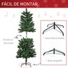 Árbol De Navidad Artificial De Acero Pvc Homcom Ø75x150 Cm-verde