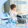 Pupitre Infantil 2 En 1 Con Silla Para Niños De +6 Años Azul Homcom