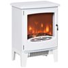 Chimenea Eléctrica De Acero Abs Vidrio Homcom 39x26x54,8 Cm-blanco