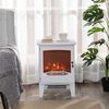 Chimenea Eléctrica De Acero Abs Vidrio Homcom 39x26x54,8 Cm-blanco