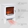 Chimenea Eléctrica De Acero Abs Vidrio Homcom 39x26x54,8 Cm-blanco