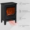 Chimenea Eléctrica De Acero Abs Vidrio Homcom 39x26x54,8 Cm-negro