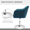 Sillón Para Salón De Lino Espuma Metal Homcom 60x60x79-91 Cm-azul