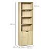 Estantería Librería De Melamina De Madera Homcom 59x29x180 Cm-natural