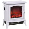 Chimenea Eléctrica De Abs Vidrio Homcom 36,5x24x45,5 Cm-blanco