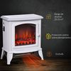 Chimenea Eléctrica De Abs Vidrio Homcom 36,5x24x45,5 Cm-blanco