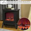 Chimenea Eléctrica De Abs Vidrio Homcom 36,5x24x45,5 Cm-negro