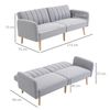 Sofá Cama 2 Plazas De Tela Espuma Madera Homcom 173x75x73 Cm-gris