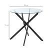 Mesa De Comedor Redonda De Vidrio Metal Homcom Ø80x75 Cm-negro