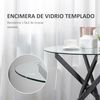 Mesa De Comedor Redonda De Vidrio Metal Homcom Ø80x75 Cm-negro