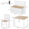 Conjunto De Mesa 2 Sillas Y Banco Infantil Blanco Y Natural Homcom