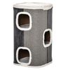 Barril Rascador Gatos De Madera Felpa Sisal 40x40x74 Cm-pawhut.gris