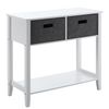 Mesa Consola Cajón Y Estante De Mdf Felpa Homcom 80x35x76 Cm – Blanco