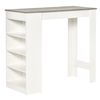 Mesa De Bar De Melamina De Madera Homcom 115x50x102,7cm-blanco Y Gris