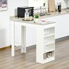 Mesa De Bar De Melamina De Madera Homcom 115x50x102,7cm-blanco Y Gris