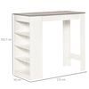 Mesa De Bar De Melamina De Madera Homcom 115x50x102,7cm-blanco Y Gris