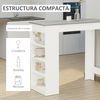 Mesa De Bar De Melamina De Madera Homcom 115x50x102,7cm-blanco Y Gris