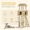 Árbol Gatos De Aglomerado Sisal Algas Felpa 69x40x131 Cm-pawhut.beige