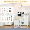 Cocina De Juguete De Madera Con Sonidos 14 Accesorios Blanco Homcom