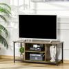 Mueble De Tv De Acero Melamina Homcom 110x40x50 Cm-marrón Rústico