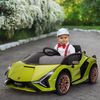 Coche Eléctrico Niños +3 Años 12v Con Mando A Distancia Verde Homcom