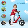 Bicicleta Sin Pedales Para Niños De +2 Años Ajustable Rojo Homcom