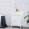 Armario De Baño Con Cajón Y 2 Puertas De Mdf Homcom 60x30x80cm-blanco