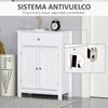 Armario De Baño Con Cajón Y 2 Puertas De Mdf Homcom 60x30x80cm-blanco